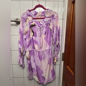 Purple and White Floral Dress